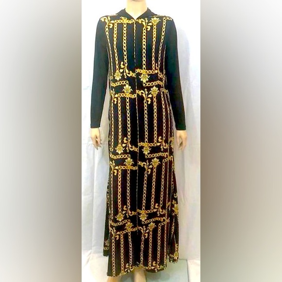 DEVORAH'S SECRET Modest Robe Front Zipper Hoodie Gold Chain - Picture 5 of 7